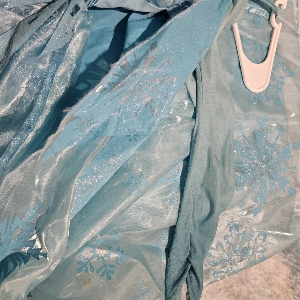 Disney Store Elsa Costume Dress Girls Size 7/8 Frozen Sleeve Wear Pilling‎